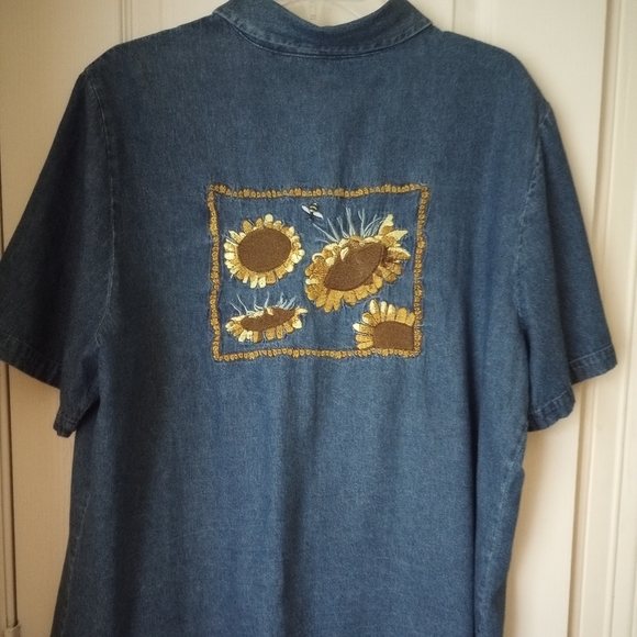 Reese Kelly Maxi Sunflower Denim Dress/ Shirt Set - Picture 8 of 11